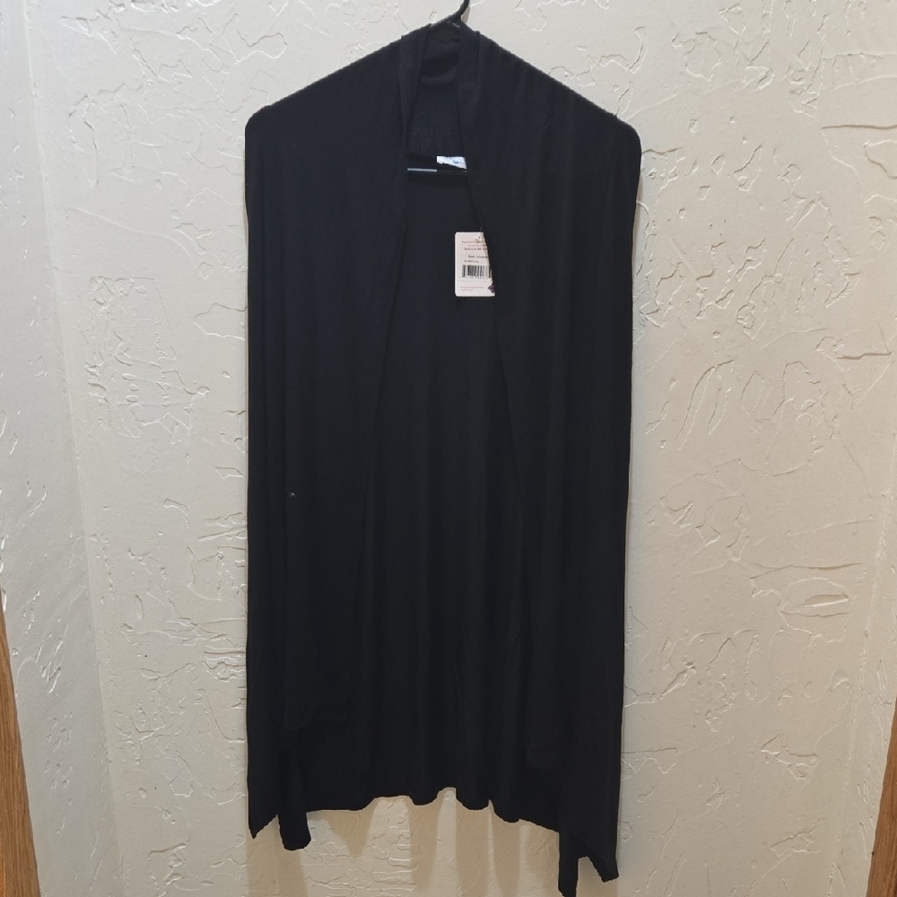 3/$10 Black Sleeveless Asymmetrical Tunic with Mandarin Collar